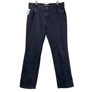 Levi’s 505 Straight Leg Contrast Stitched Black Denim Jeans Women’s Size 16M 33x